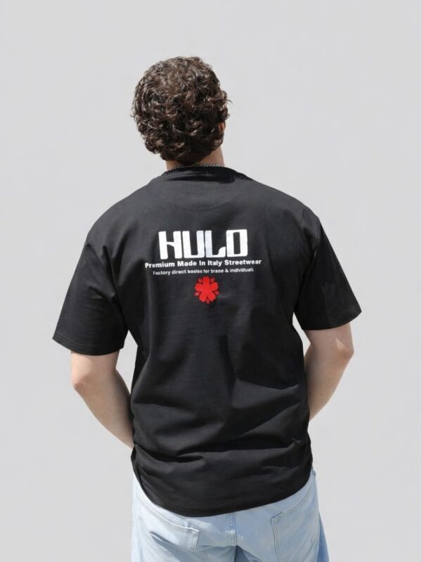 5830015662049398277 T-Shirt HULO Boxy Fit Black b&w
