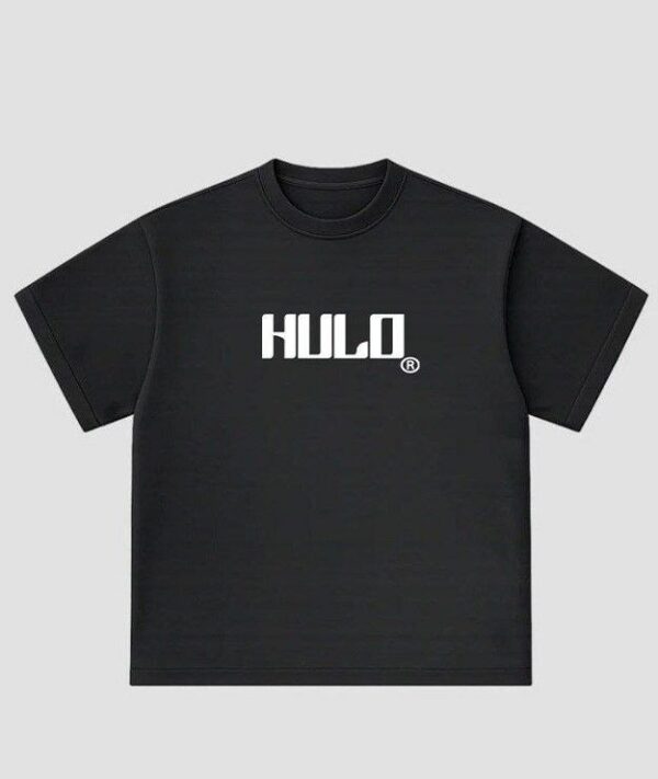 5830015662049398279 T-Shirt HULO Boxy Fit Black b&w